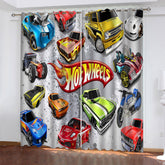 2025 NEW Hot Wheels Curtains Pattern Blackout Window Drapes
